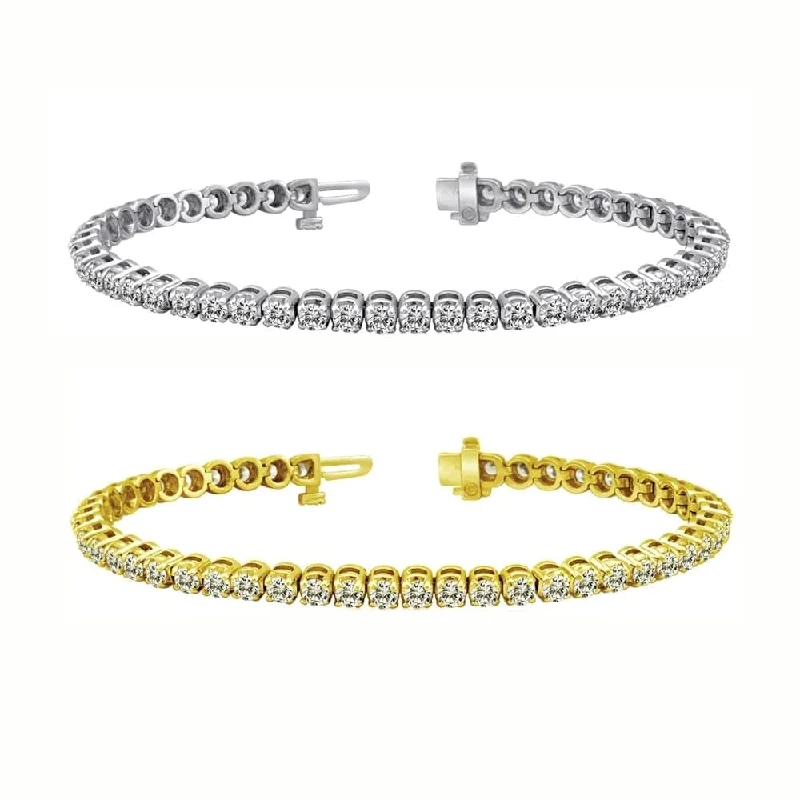 custom-designed leather bracelets for brides -14k Gold 12ct TDW Diamond Tennis Bracelet