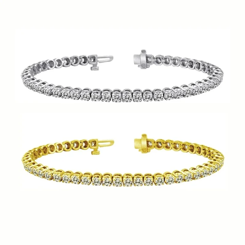 trendy leather bracelets for special events -14k Gold 15ct TDW Diamond Tennis Bracelet