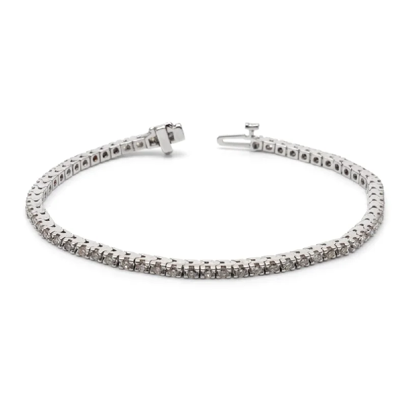 trendy bracelets with pearls for special events -14k Gold 2ct TDW Round Diamond Tennis Bracelet by Auriya