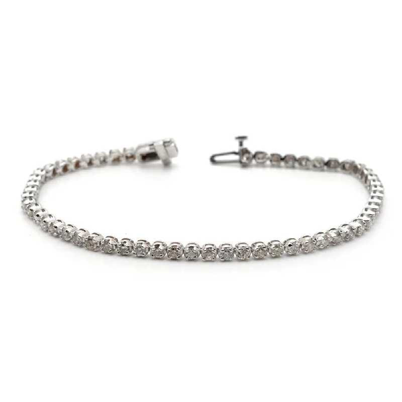 unique leather bracelets with personalized charms -14k Gold 4ct TDW Round Diamond Tennis Bracelet by Auriya