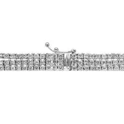 personalized bracelets with gemstones for weddings -14k White Gold 4ct TDW 3 Row Diamond Tennis Bracelet