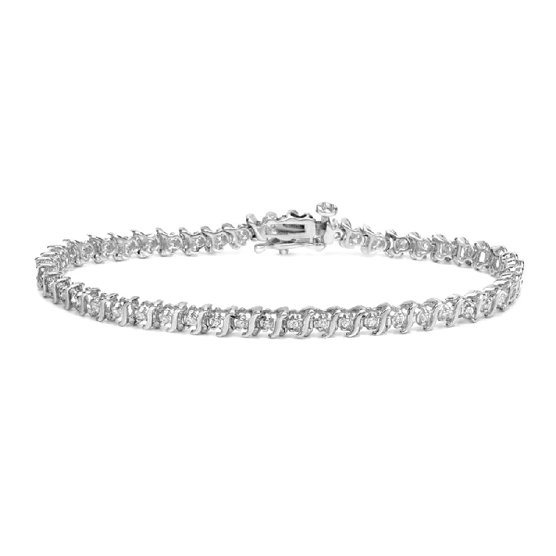 luxury silver bracelets with amethyst stones -Auriya 14k White Gold 1/2ct TDW Round Diamond Link Tennis Bracelet