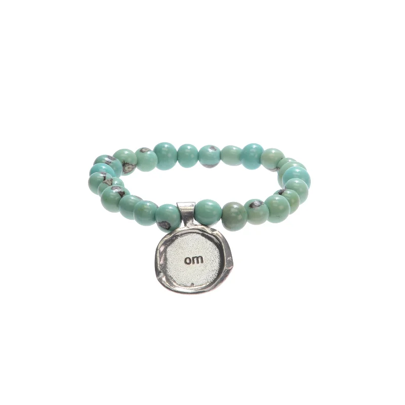 silver bracelets with moonstone stones for casual wear -Turquoise Acai Seeds of Life Bracelet with Wax Seal