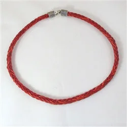 elegant necklaces with diamonds for gifts -Rust Braided Leather Necklace Unisex