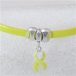 personalized necklaces with engraving -Yellow Choker Awareness Ribbon Minimalist Narrow Necklace