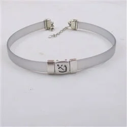 wedding necklaces with diamonds -Grey Choker with AnchorJelly Band Choker