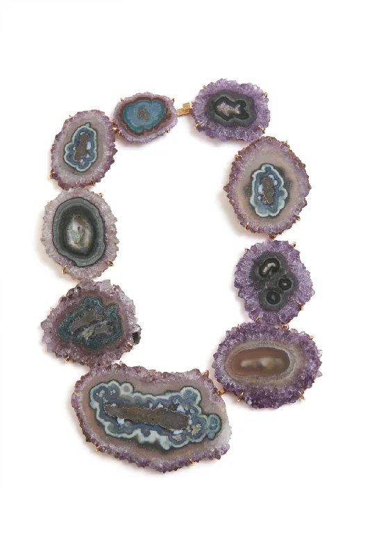 pearl and gold necklaces -Amethyst Stalactite Necklace