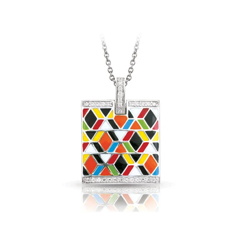 high-end pendant necklaces -Forma Collection Multicolored Italian Enamel Pendant