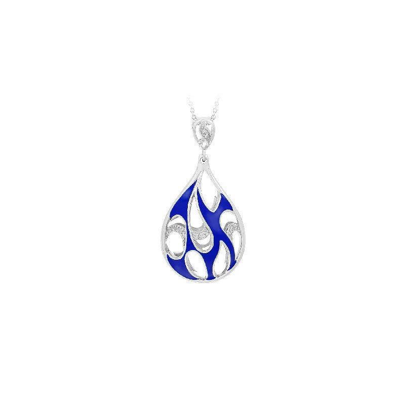 stylish silver necklaces for women -Marea Blue Pendant