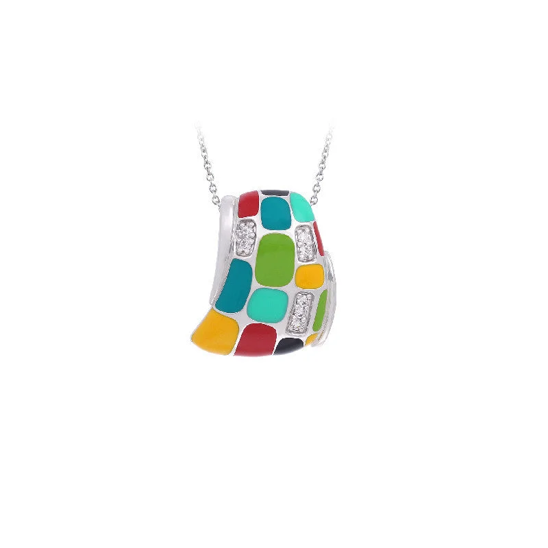 trendy necklaces with charms -Mosaica Multicolor Pendant