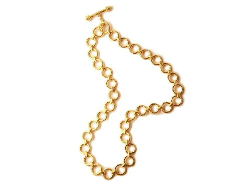 gold necklaces for anniversary gifts -Elizabeth Locke “Large Farnese” Link Necklace 21″