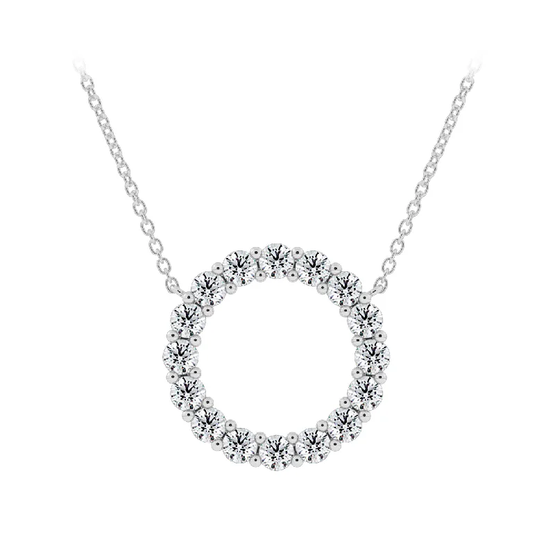 beautiful gold chain necklaces -Forevermark Diamond Circle Pendant