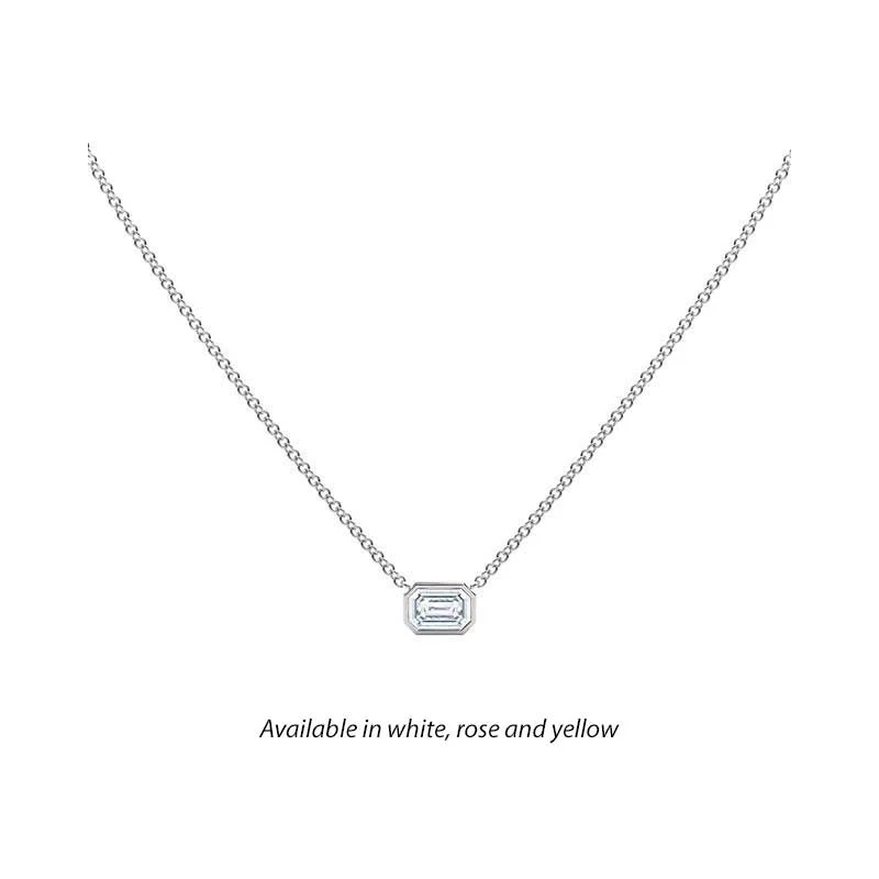 beautiful gold pendant necklaces -Forevermark Tribute™ Emerald Cut Diamond Necklace