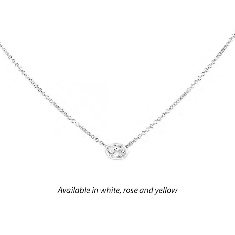 fashion chain necklaces -Forevermark Tribute™ Oval Diamond Necklace