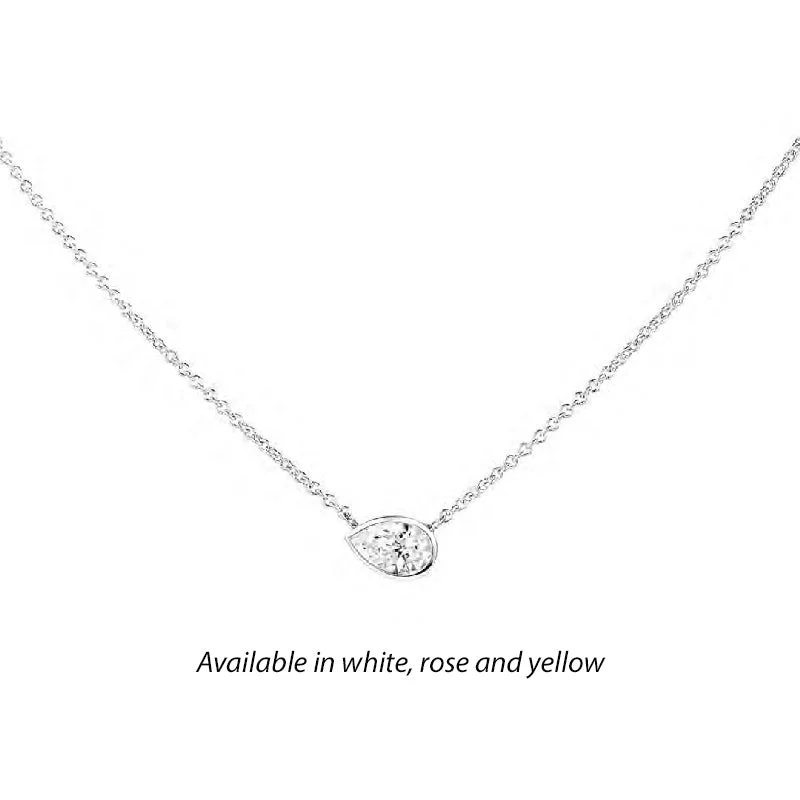 affordable gemstone pendant necklaces -Forevermark Tribute™ Pear Diamond Necklace