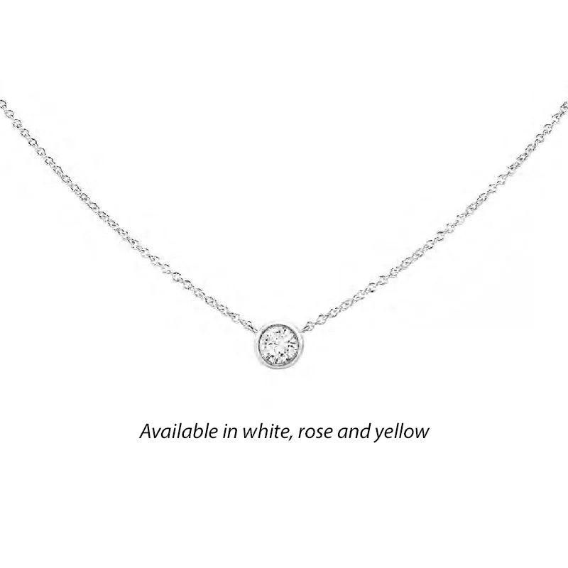 women's personalized gold necklaces -Forevermark Tribute™ Round Diamond Necklace