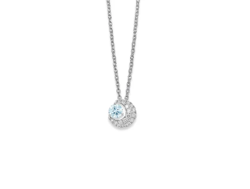 romantic gold necklaces for couples -LIGHTBOX Lab-Grown Blue Diamond 3/4ct twt Blue Moon Necklace