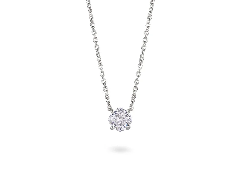 designer pendant necklaces with gemstones -LIGHTBOX Lab-Grown Diamond 1ct Cushion Cut Solitaire Necklace, 14k gold