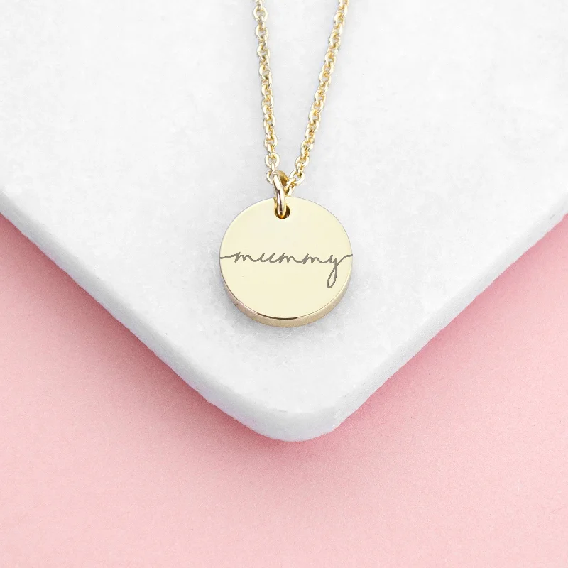 trendy gold chain necklaces -Personalized Disc Necklace