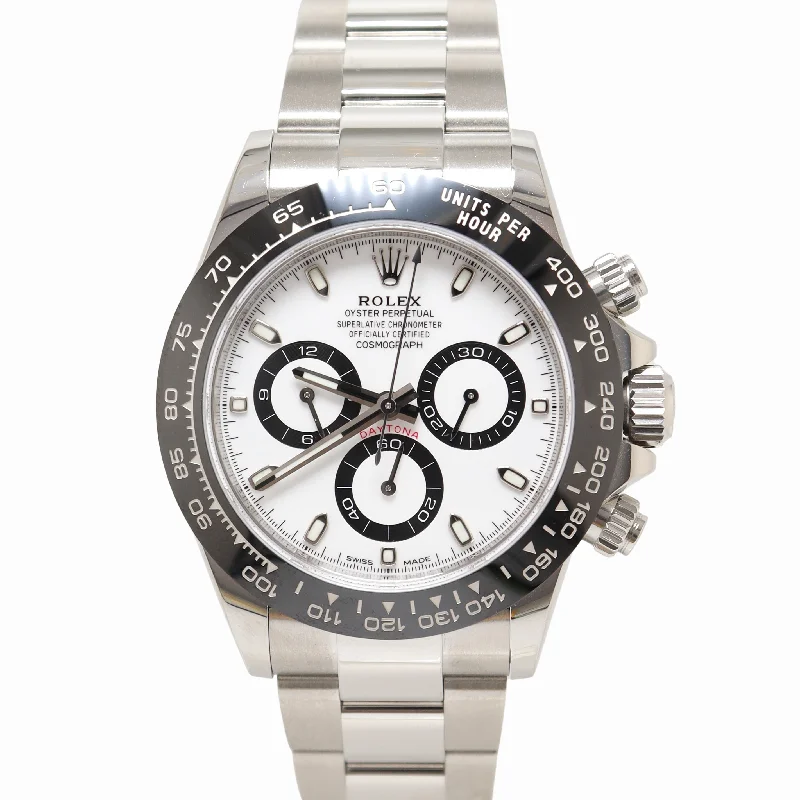 romantic gold pendants -Rolex Daytona "Panda" 40mm  Stainless Steel White Chronograph Dial Watch Reference#: 116500LN