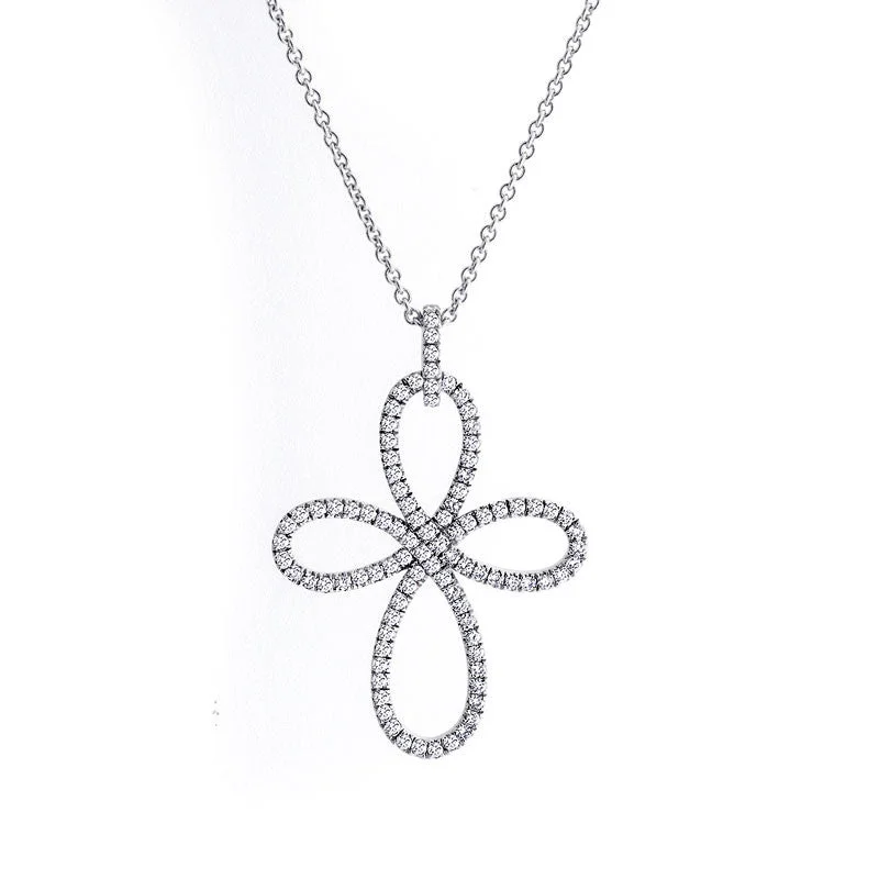 vintage silver pendant necklaces -Infinity Collection Diamond Cross Pendant