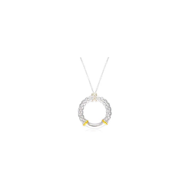 vintage diamond necklaces for women -Pietra Collection 18K Yellow Gold Accent Circle Pendant