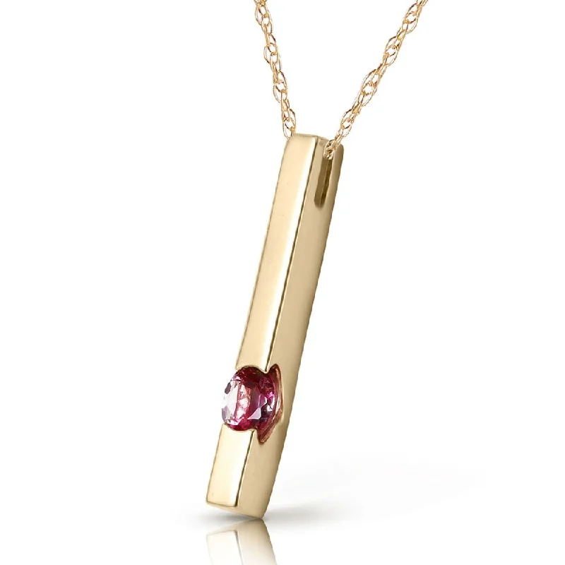 delicate diamond necklaces -0.25 CTW 14K Solid Gold Sweetest Success Pink Topaz Necklace