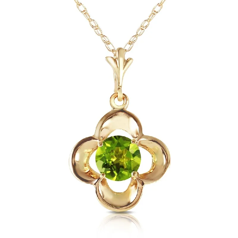 pearl necklaces with silver clasps -0.55 Carat 14K Gold Directions to Love Peridot Necklace