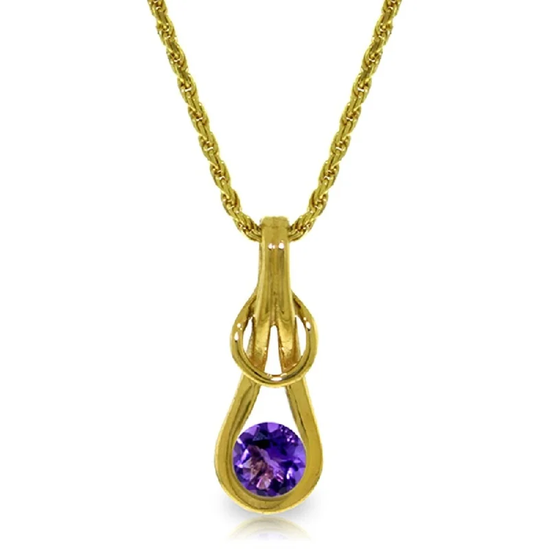 fashion-forward gold necklaces -0.65 Carat 14K Solid Gold No Tears Tonight Amethyst Necklace