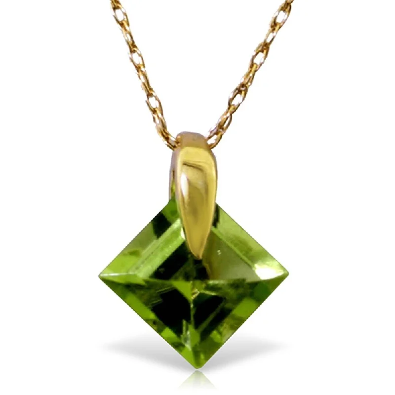 gold necklaces with initials for men -1.16 Carat 14K Gold Ask Me No More Peridot Necklace