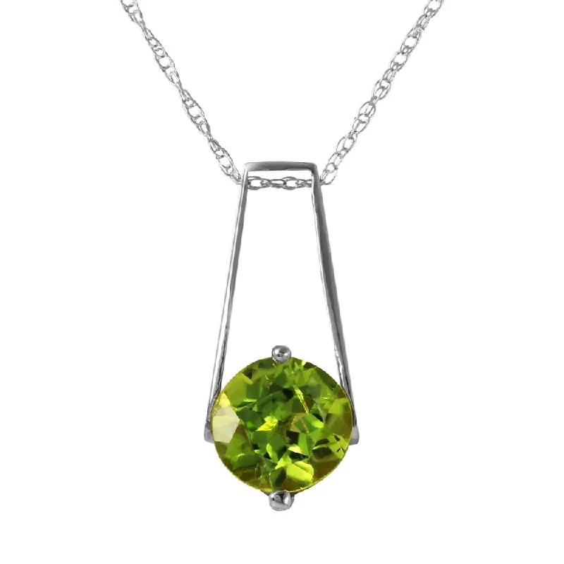 elegant necklaces for brides -1.45 Carat 14K White Gold in The Hacienda Peridot Necklace