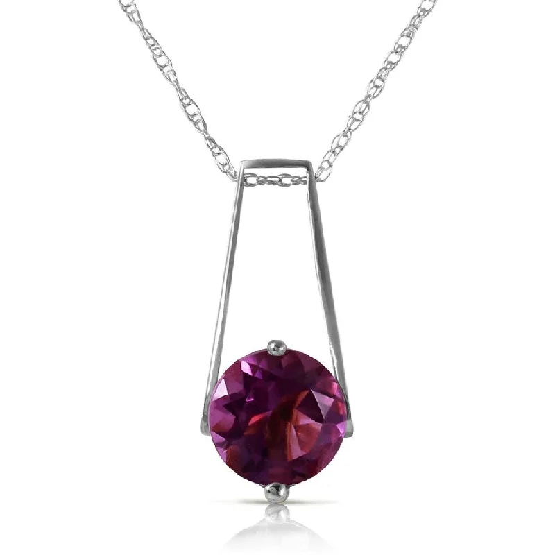 vintage gold heart necklaces -1.45 Carat 14K White Gold Vivacity Amethyst Necklace