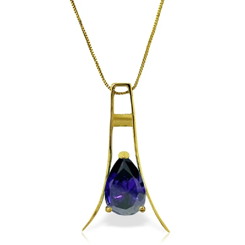 classic gold pendant necklaces -1.5 Carat 14K Gold Nourishment of Love Sapphire Necklace