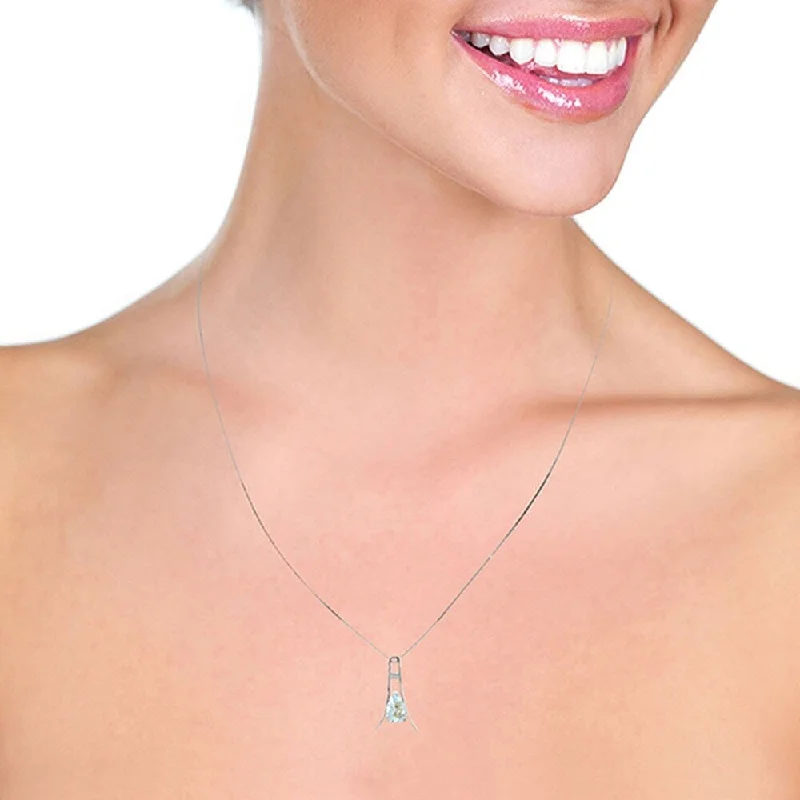 unique personalized necklaces for women -1.5 Carat 14K White Gold Two to Tango Aquamarine Necklace