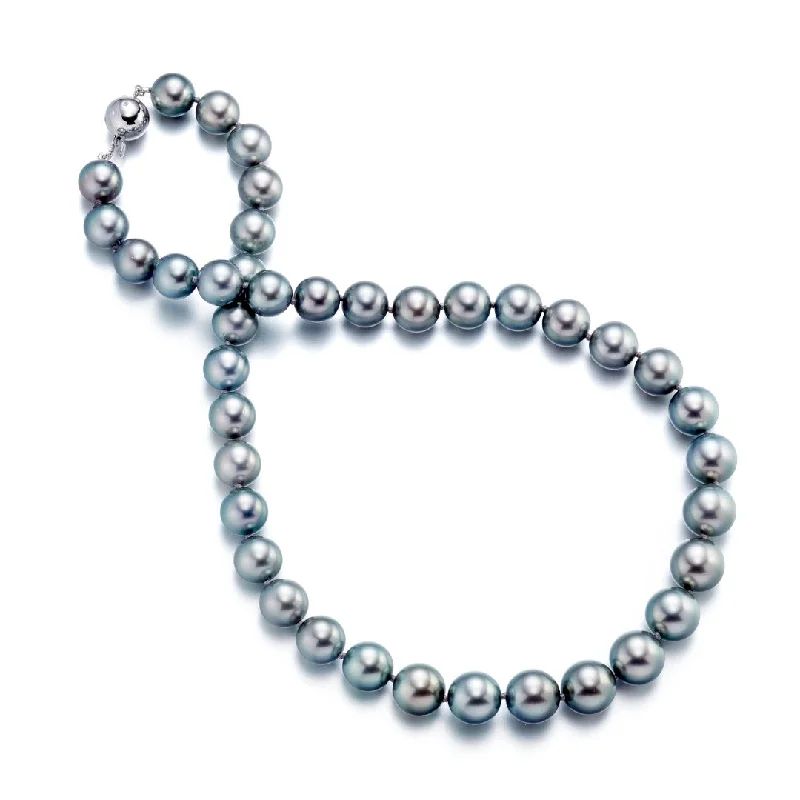 beautiful silver necklaces with gemstones -10-12mm Graduated Tahitian Pearl Necklace