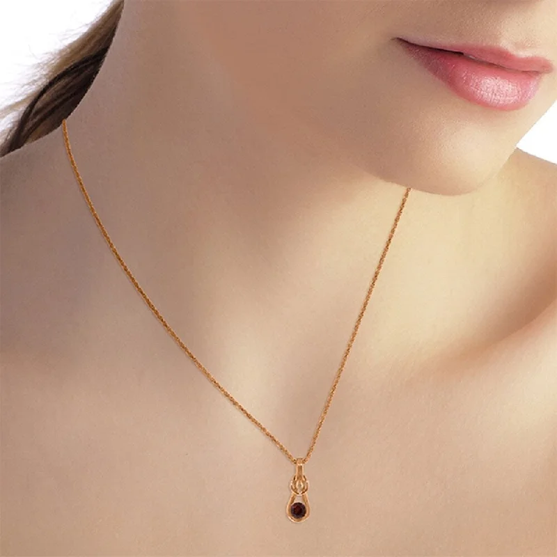 handmade pendant necklaces -14K Solid Rose Gold Necklace with Natural Garnet