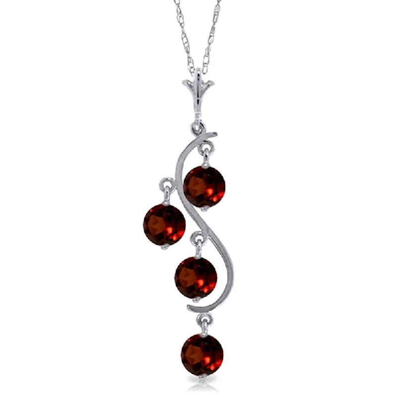 vintage charm necklaces -2.25 Carat 14K White Gold Explanations Garnet Necklace