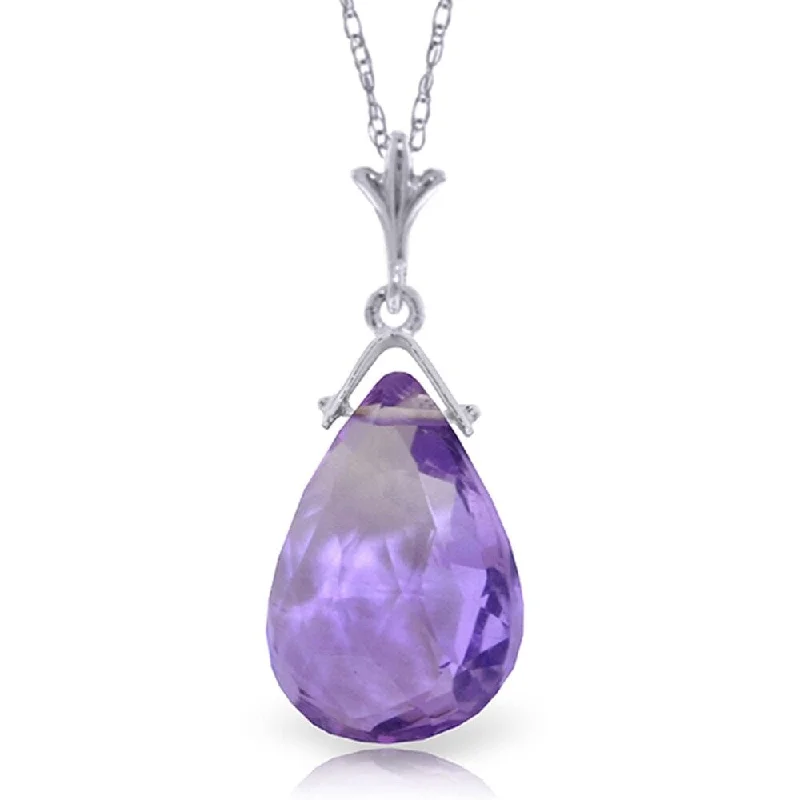 silver necklace sets for couples -5.1 Carat 14K White Gold North Wind Amethyst Necklace