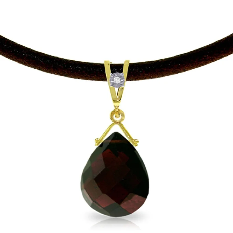 simple and elegant silver necklaces -6.51 Carat 14K Solid Gold Attraction Garnet Diamond Necklace