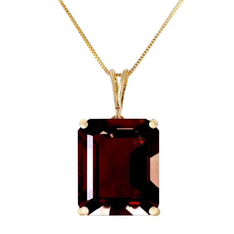 chunky gold pendants -7 Carat 14K Gold Necklace Octagon Garnet