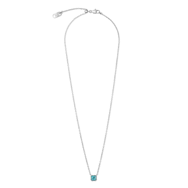 luxury necklaces with colorful gemstones -Birthstone December Necklace Turquoise Silver