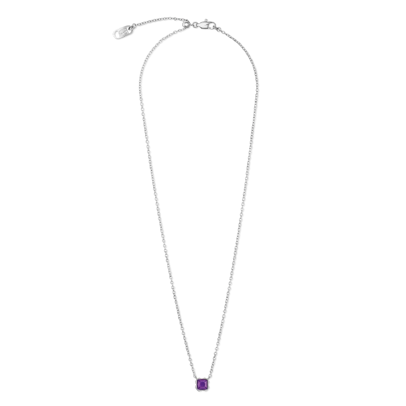 unique gold pendants for gifts -Birthstone February Necklace Sugilite Silver