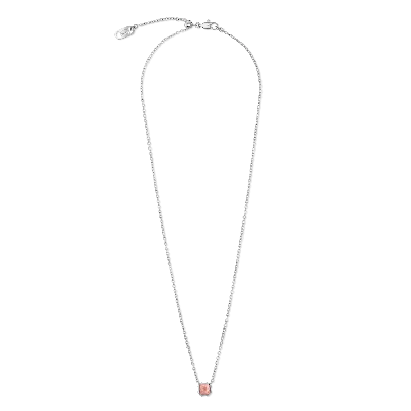 fashionable gold heart necklaces -Birthstone July Necklace Rhodochrosite Silver