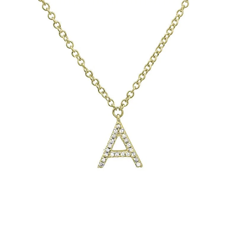 fashion necklaces with birthstones -BOLD  LETTER  DIAMOND INITIAL NECKLACE