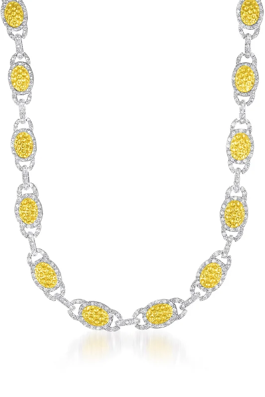 luxury birthstone necklaces -Monique Two Tone Oval Shape Hammered Necklace