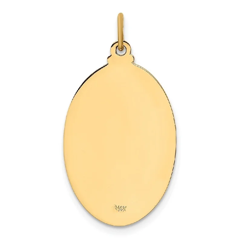 high-end designer necklaces -Diamond2Deal 14K Yellow Gold Satin Oval St. Joseph Medal (L- 29.5 mm, W- 16.75 mm)