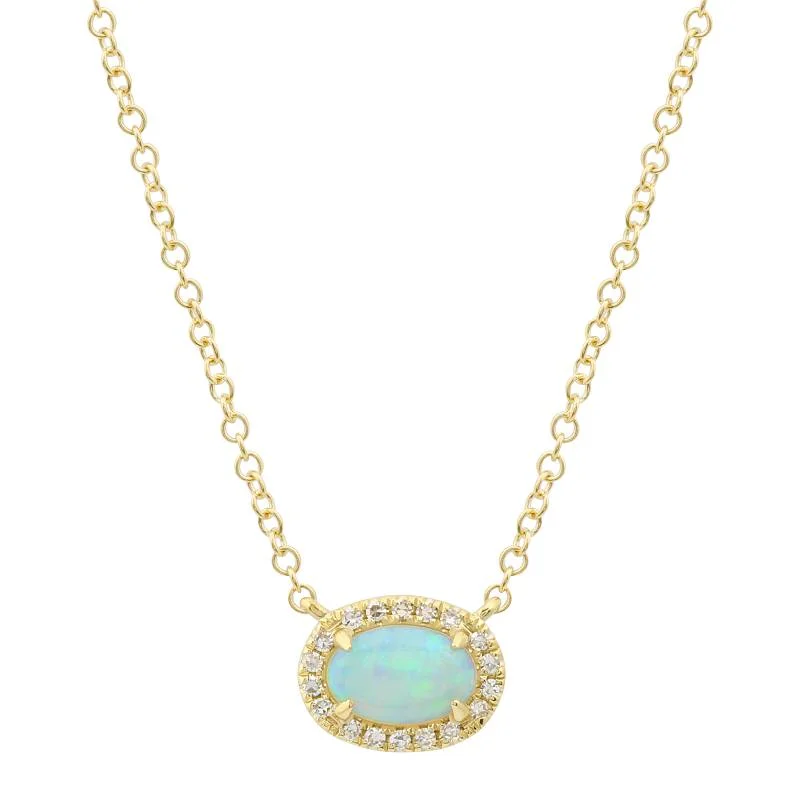 large pendant necklaces for women -SCARLETT OPAL NECKLACE.