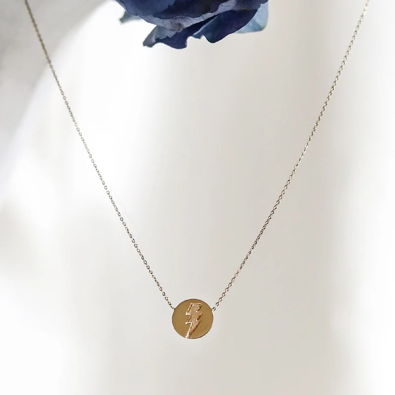 gold necklaces for casual occasions -OLIVER BOLT DISC NECKLACE