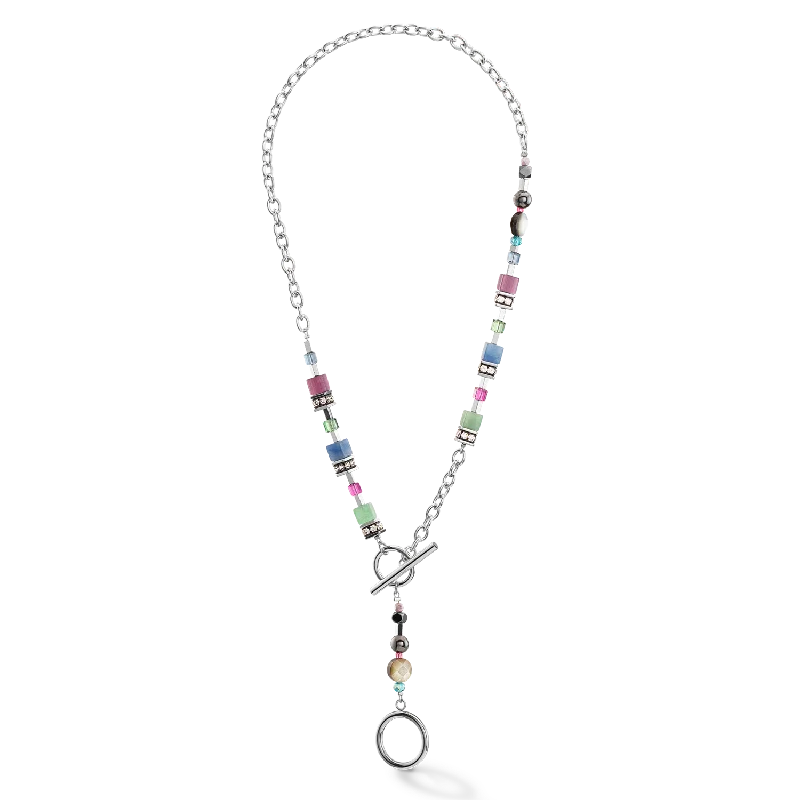 luxurious pearl necklaces for women -GeoCUBE® Fusion necklace Multicolour Gemstone