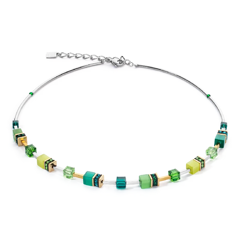 elegant gemstone chain necklaces -GeoCUBE® Iconic Lite Necklace Green